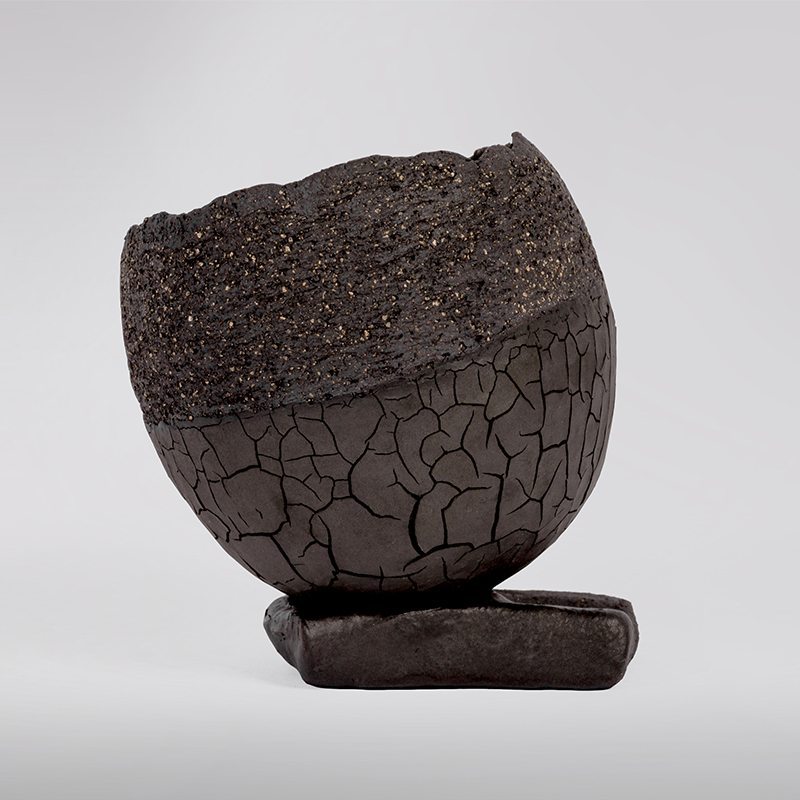 Black Stoneware Pinch Pot