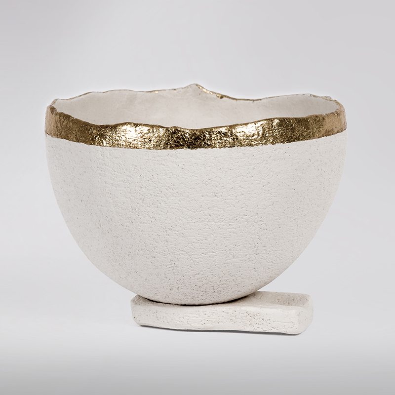 White Stoneware Pinch Pot